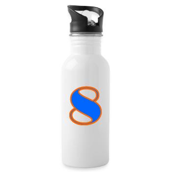 8 YEARS. 8TH ANNIVERSARY. BIRTHDAY 8 YEARS. 8 - Water bottle with straw - white - Right