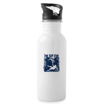 Bike Tour Time Bike MTB Road Bike Tour Gift - Water bottle with straw - white - Right