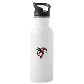 Flamingo Christmas Funny - Water bottle with straw - white - Right