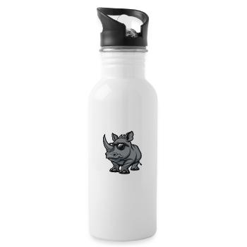 Rhino Cool Comic - Water bottle with straw - white - Right