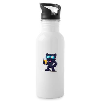 Panther Après-Ski Bière Bande Dessinée - Gourde avec paille intégrée - blanc - Droite