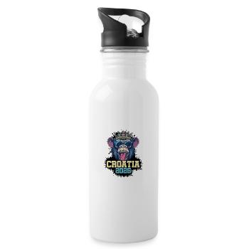 Croatia 2025 Affe - Trinkflasche mit integriertem Trinkhalm - Weiß - Rechts