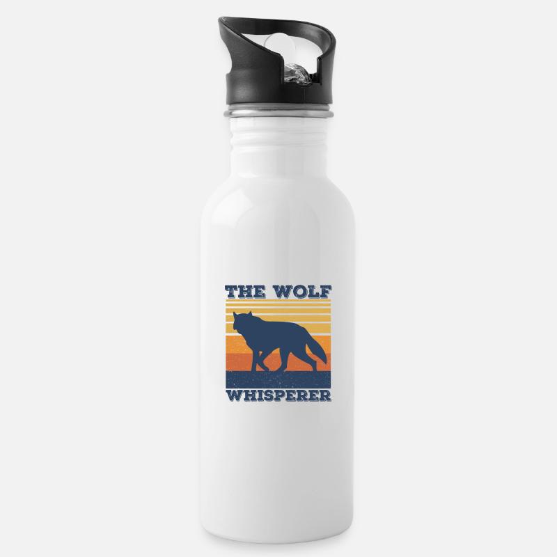 Loup - Gourde avec paille intégrée - blanc