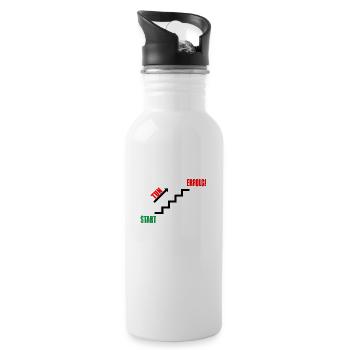 Treppe Erfolg durch Tun - Trinkflasche mit integriertem Trinkhalm - Weiß - Rechts