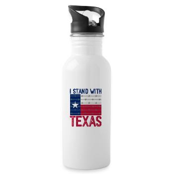 I Stand With Texas - Water bottle with straw - white - Right