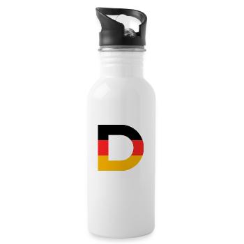 German Sports Teams - Give me a D! - Water bottle with straw - white - Right