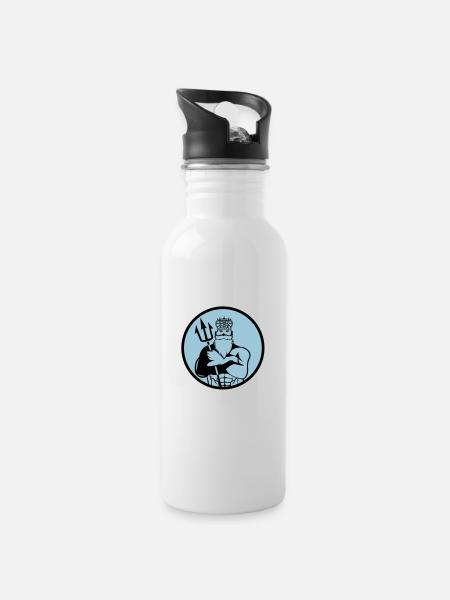 poseidon 002 - Gourde avec paille intégrée - blanc