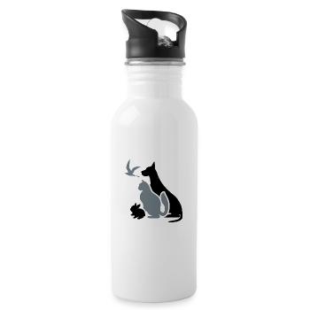 Famille d’animaux de compagnie - Gourde avec paille intégrée - blanc - Droite
