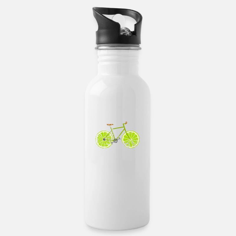 Vélo Fruit Fruit Rétro Vintage Grunge - Gourde avec paille intégrée - blanc