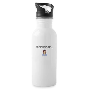 Krankenschwester Superheldin lustig Geschenkidee - Trinkflasche mit integriertem Trinkhalm - Weiß - Rechts
