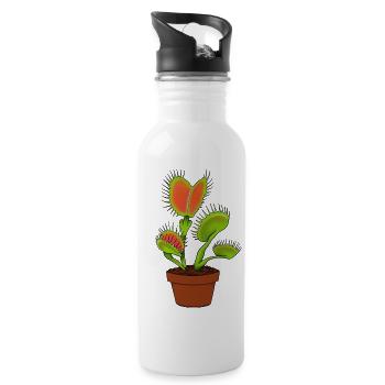 Plante carnivore - Gourde avec paille intégrée - blanc - Droite