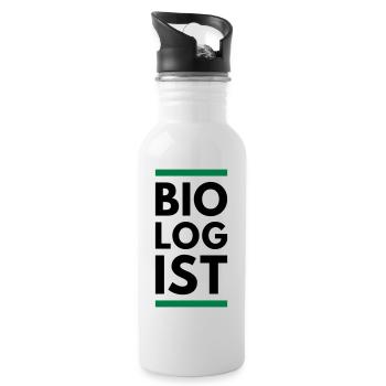 Biologiste (deux lignes) - Gourde avec paille intégrée - blanc - Droite