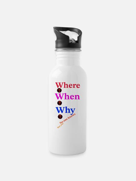 Question - Water bottle with straw - white