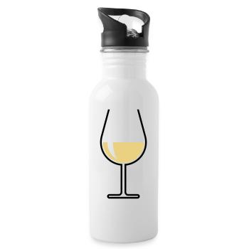 XWeißweinglas Bauchig Offen (Weißwein / Wein / 2C) - Trinkflasche mit integriertem Trinkhalm - Weiß - Rechts