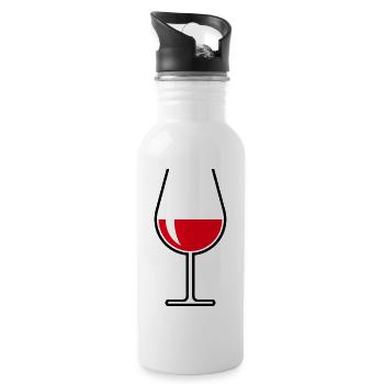 X1x Rot (Zweifarbig) - Trinkflasche mit integriertem Trinkhalm - Weiß - Rechts
