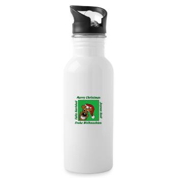Irish Terrier Weihnacht - Trinkflasche mit integriertem Trinkhalm - Weiß - Rechts