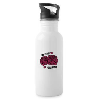 i love my grandma - Water bottle with straw - white - Right