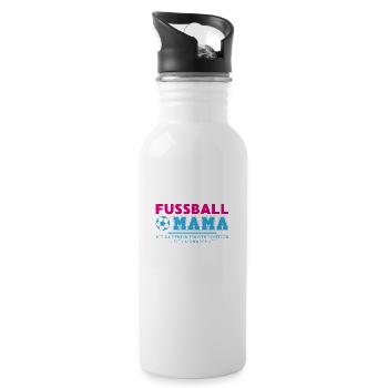 Fußball mama Spiel Geschenk Sport Ball - Trinkflasche mit integriertem Trinkhalm - Weiß - Rechts