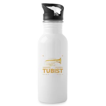 Tuba Alles Wird Gut, Lustiges Blasmusik Bass B - Trinkflasche mit integriertem Trinkhalm - Weiß - Rechts