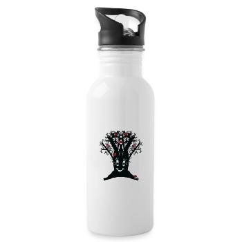 lustiger Apfelbaum Apfel Äpfel - Trinkflasche mit integriertem Trinkhalm - Weiß - Rechts