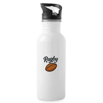 Rugby - Gourde avec paille intégrée - blanc - Droite