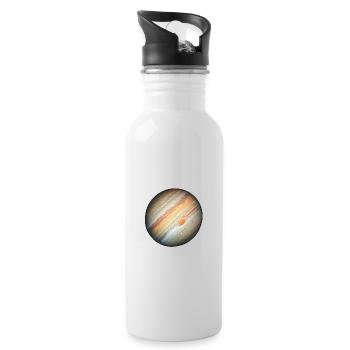 Jupiter & riesiger roter Fleck - Trinkflasche mit integriertem Trinkhalm - Weiß - Rechts