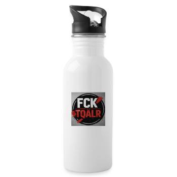 Graffiti Typo Contrast - Water bottle with straw - white - Right