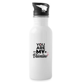 YOU ARE MY VALENTINE - Water bottle with straw - white - Right