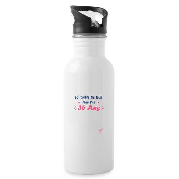 la griffe de tous pour mes 35 Ans - Gourde avec paille intégrée - blanc - Droite