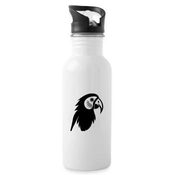Papagei - Trinkflasche mit integriertem Trinkhalm - Weiß - Rechts