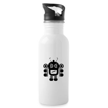 Petit robot - Gourde avec paille intégrée - blanc - Droite