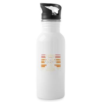 Shhh I Listen To My True Crime Podcasts And Cats - Trinkflasche mit integriertem Trinkhalm - Weiß - Rechts