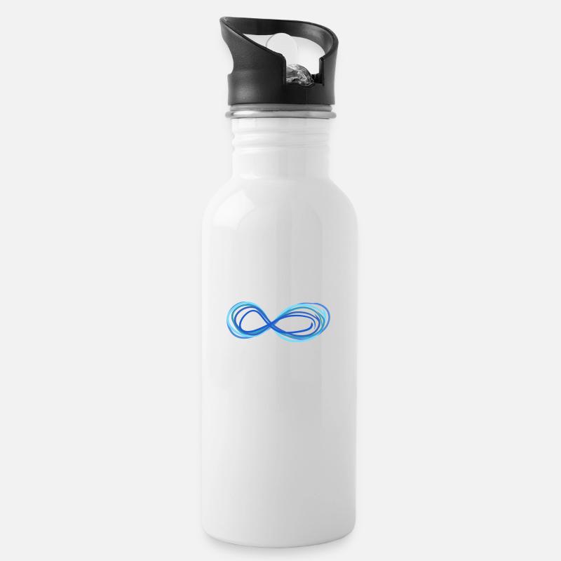 infinite infinity - Water bottle with straw - white