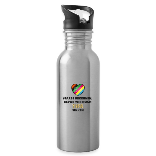 Farbe bekennen - Trinkflasche mit integriertem Trinkhalm