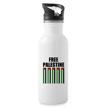 Free palestine - Water bottle with straw - white - Right