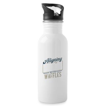 Aligning My Energy With Waffles Inspiration - Water bottle with straw - white - Right