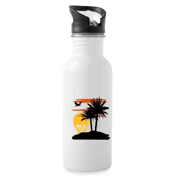 Sonnenuntergang - Sunset - Water bottle with straw - white - Right