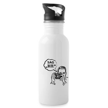 Vegetarian vegan tofu - Water bottle with straw - white - Right