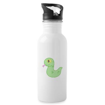 Nice little snake - Water bottle with straw - white - Right