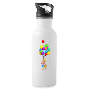 Meine Ballons - Trinkflasche mit integriertem Trinkhalm - Weiß - Rechts