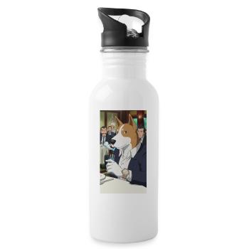 Anime Dog Cartoon Selfmade business - Trinkflasche mit integriertem Trinkhalm - Weiß - Rechts