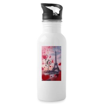 Stick Liebe Paris - Trinkflasche mit integriertem Trinkhalm - Weiß - Rechts