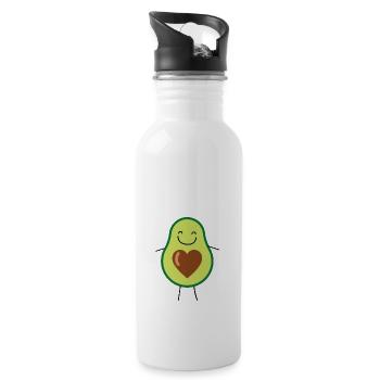 Avocado - Trinkflasche mit integriertem Trinkhalm - Weiß - Rechts
