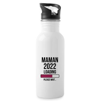 Maman 2022 Loading Please wait... - Gourde avec paille intégrée - blanc - Droite