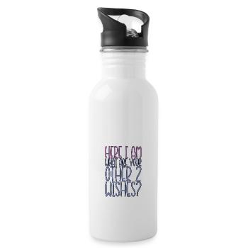 Here I Am, What Are Your Other 2 Wishes 2 - Trinkflasche mit integriertem Trinkhalm - Weiß - Rechts