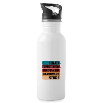 Enjoy Romantic Walks Through The Hardware Store16 - Water bottle with straw - white - Right