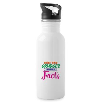 I Don't Hold Grudges, I Remember Facts 2 - Trinkflasche mit integriertem Trinkhalm - Weiß - Rechts