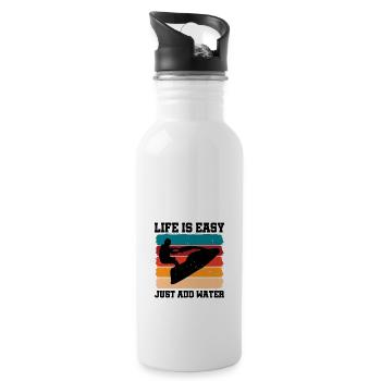Life Is Easy, Just Add Water 2 - Trinkflasche mit integriertem Trinkhalm - Weiß - Rechts