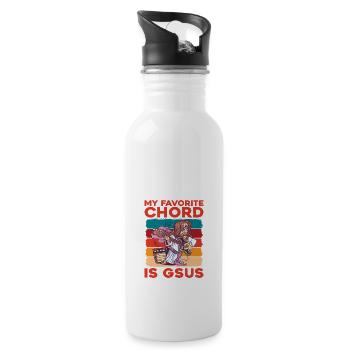 My Favorite Chord Is Gsus - Water bottle with straw - white - Right