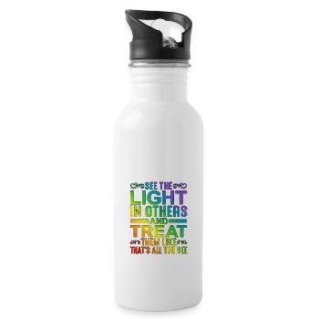 See The Light In Others - Water bottle with straw - white - Right